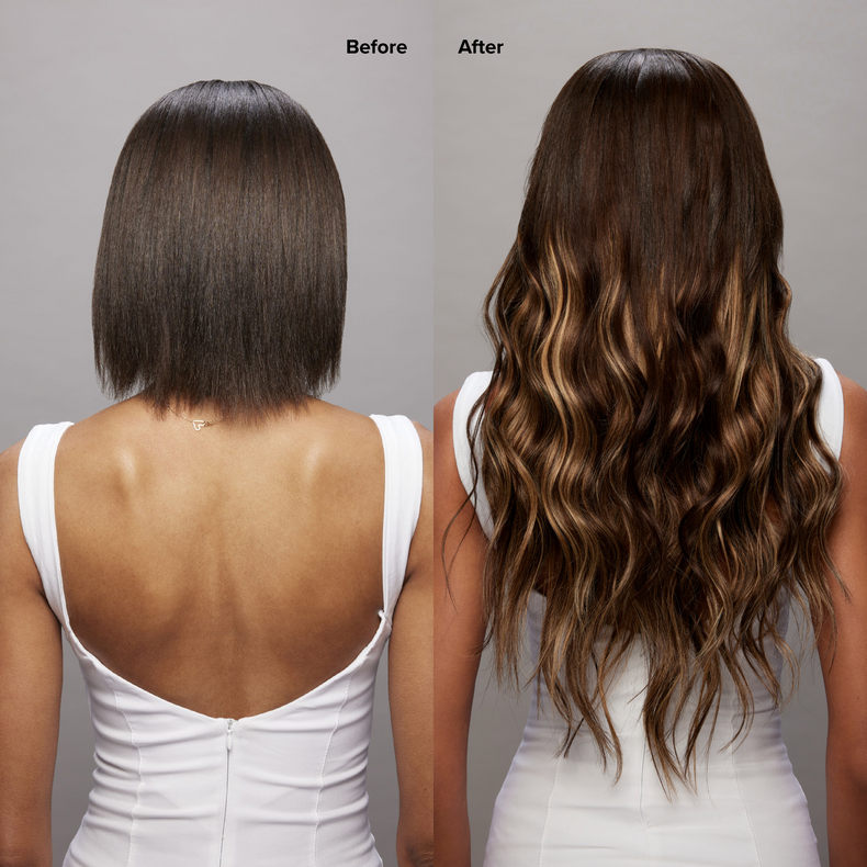 STRAIGHT SEAMLESS CLIP-INS - 4 Dark Brown with 7 Dark Blonde Balayage