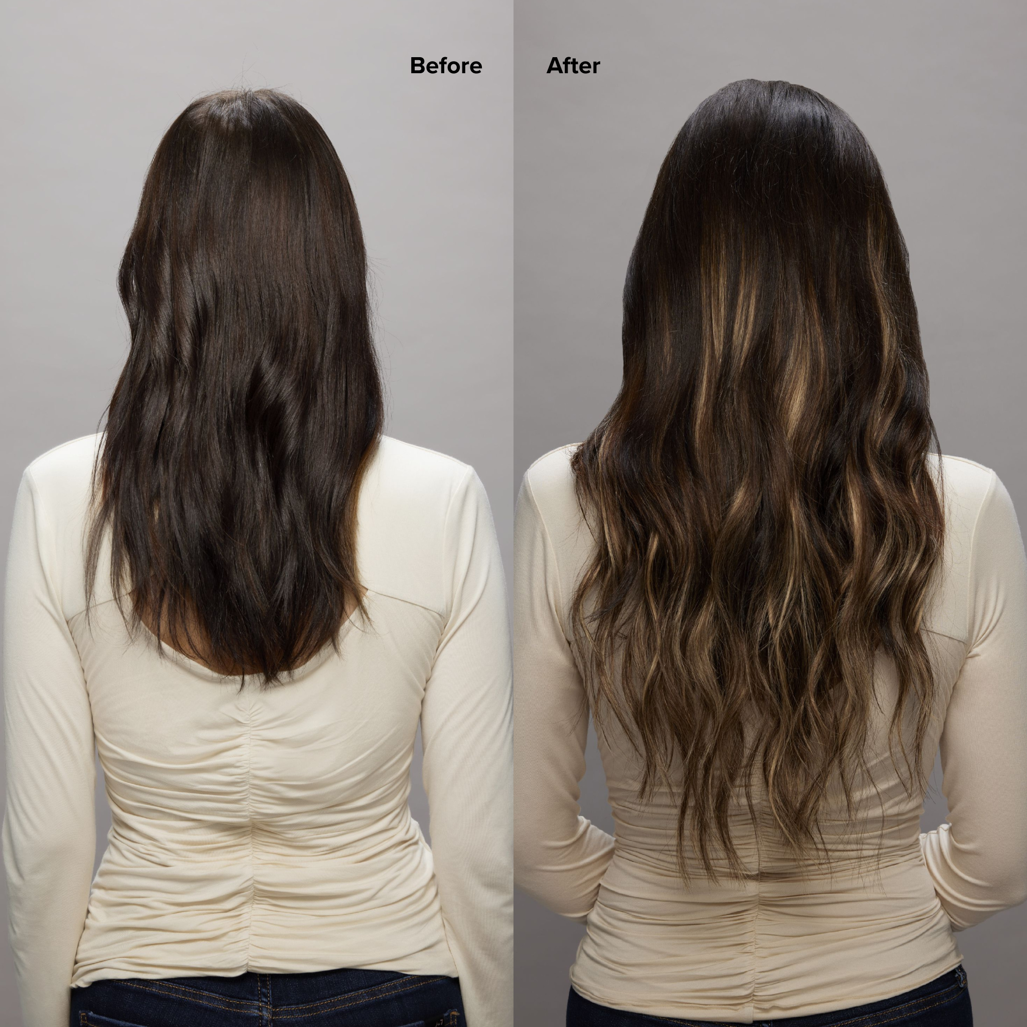STRAIGHT SEAMLESS CLIP-INS - Dark Brown with Blonde Highlights