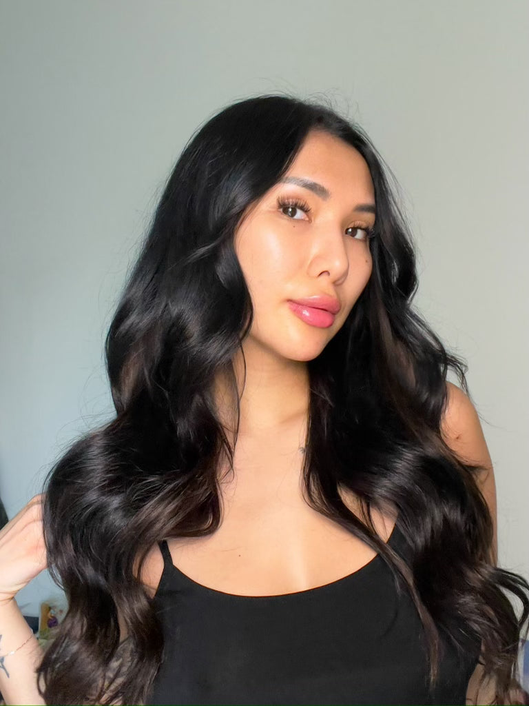 STRAIGHT SEAMLESS CLIP-INS - 2A Soft Ash Black